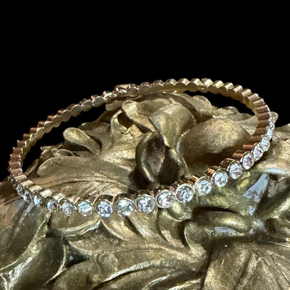 Vintage Graziano CN Clear Rhinestone Crystal Bangle Bracelet